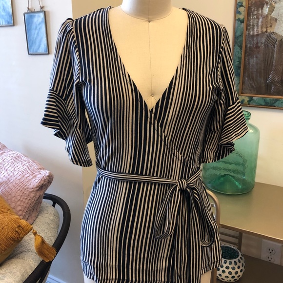 Free People Ruffle-Sleeve Wrap Top - Picture 3 of 6